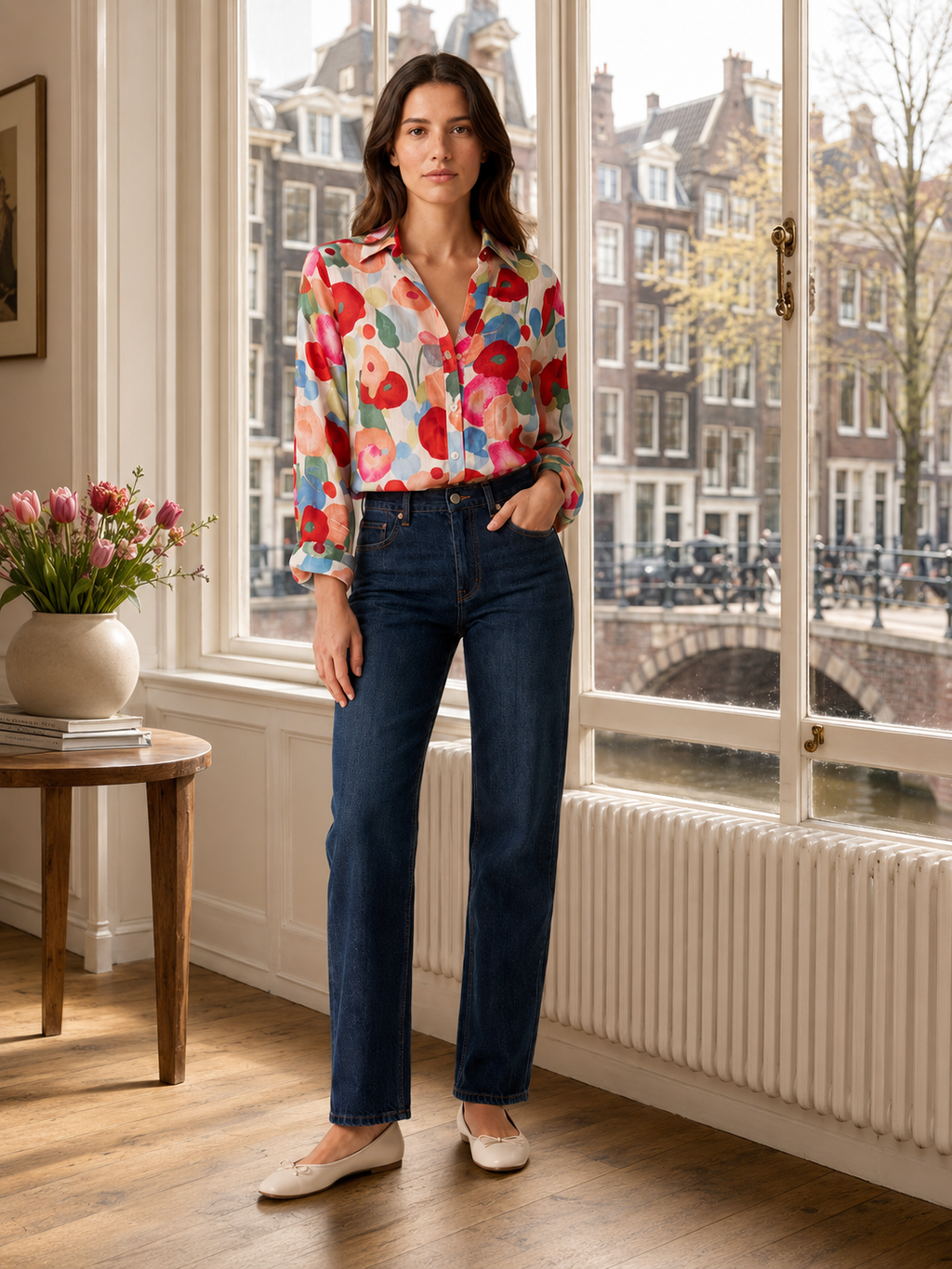 Pavita - Dames Blouse Met Bloemenprint En Knoopsluiting