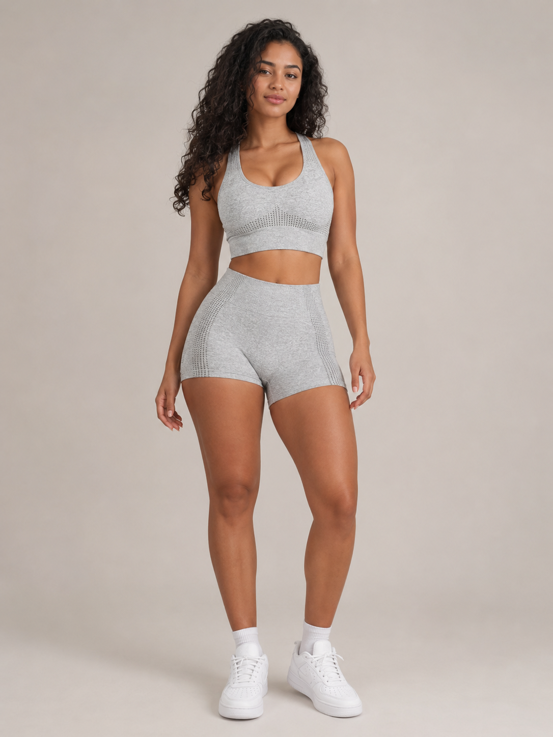 Themis - Naadloze Dames Sportset Met Crop Top En High-Waist Legging