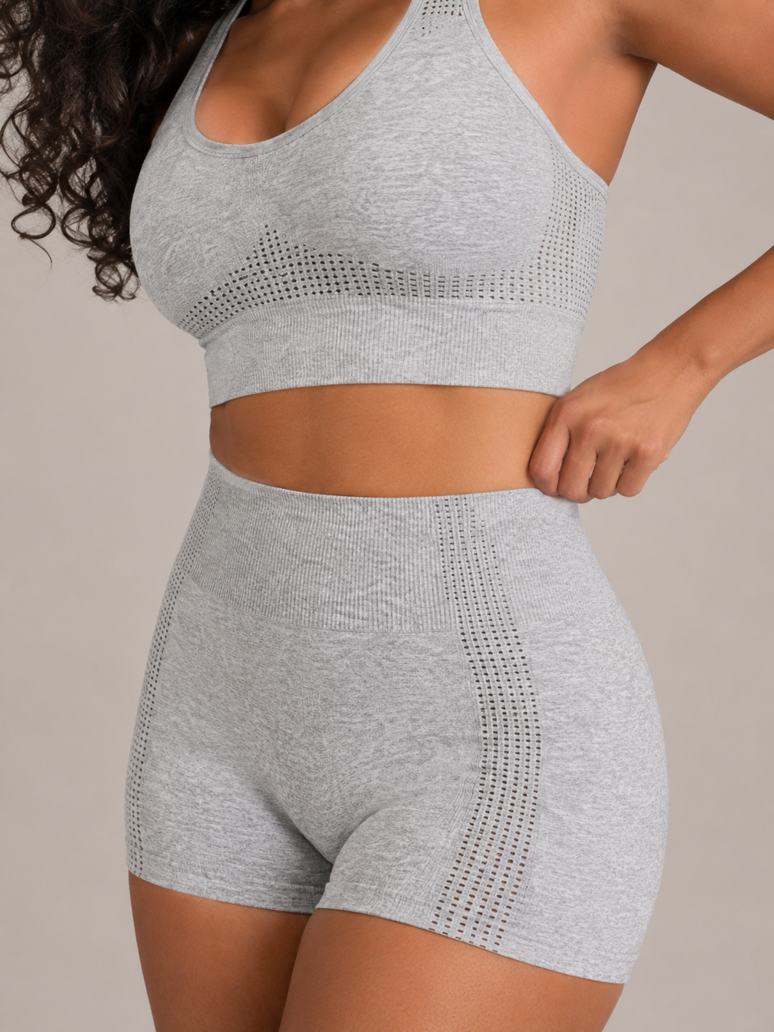 Themis - Naadloze Dames Sportset Met Crop Top En High-Waist Legging