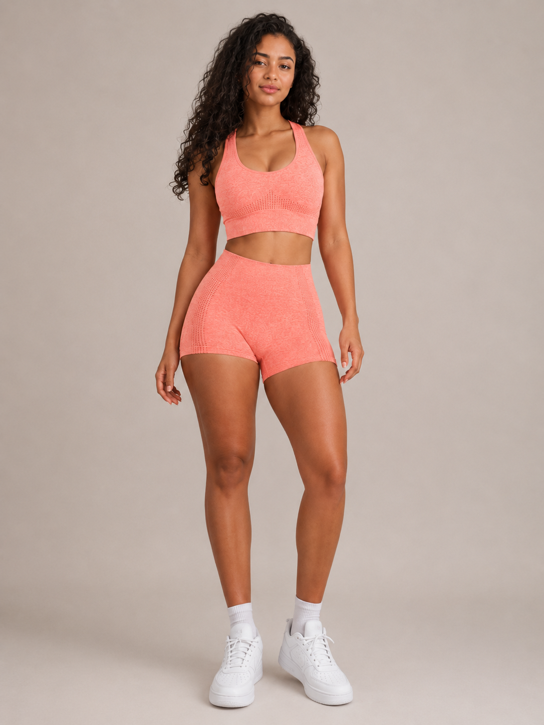 Themis - Naadloze Dames Sportset Met Crop Top En High-Waist Legging