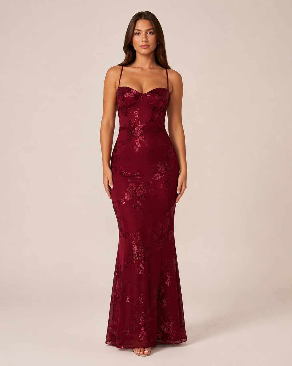 Kivana - Glitter Maxi-jurk Met Verstelbare Schouderbandjes