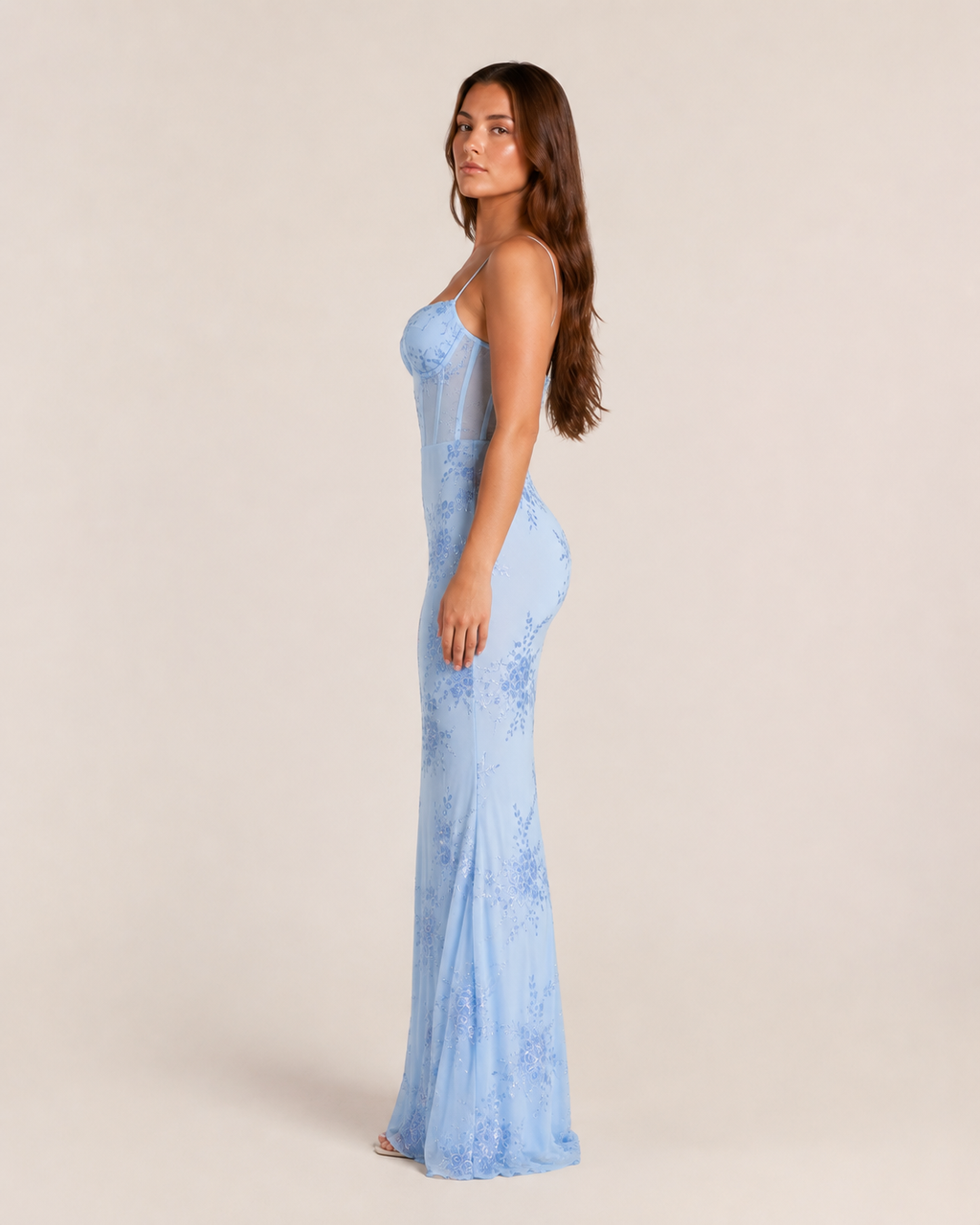 Kivana - Glitter Maxi-jurk Met Verstelbare Schouderbandjes
