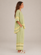 Usoa - Dames Tweedelige Set Met Asymmetrische Streeptop En Culottebroek