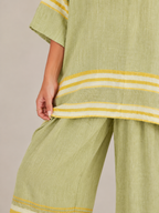 Usoa - Dames Tweedelige Set Met Asymmetrische Streeptop En Culottebroek
