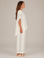 Usoa - Dames Tweedelige Set Met Asymmetrische Streeptop En Culottebroek