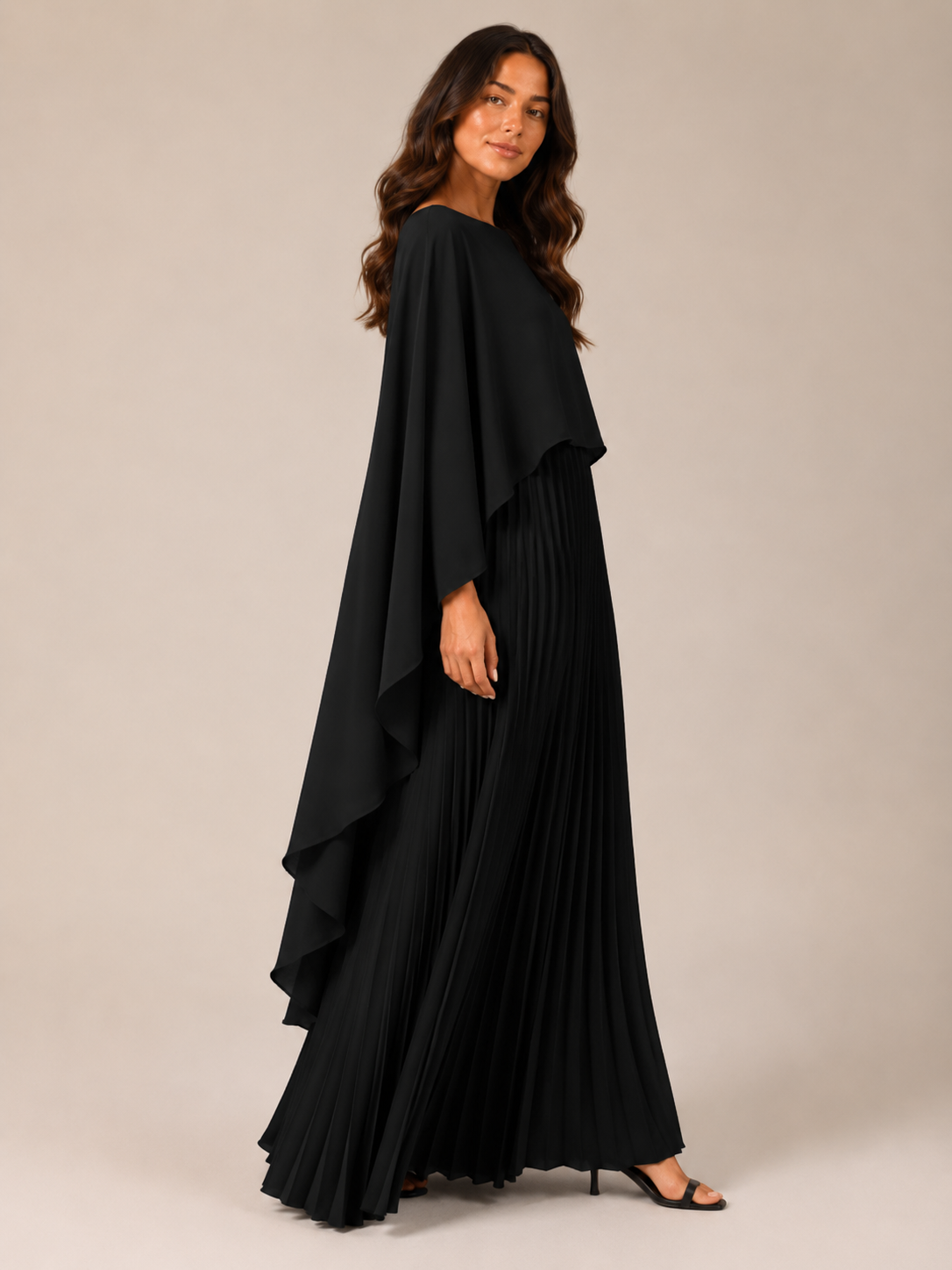 Giselanne - Maxi-jurk met Vleermuismouwen en Tailleaccent