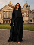 Giselanne - Maxi-jurk met Vleermuismouwen en Tailleaccent