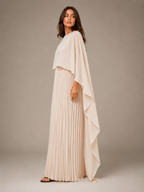 Giselanne - Maxi-jurk met Vleermuismouwen en Tailleaccent