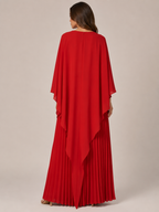 Giselanne - Maxi-jurk met Vleermuismouwen en Tailleaccent