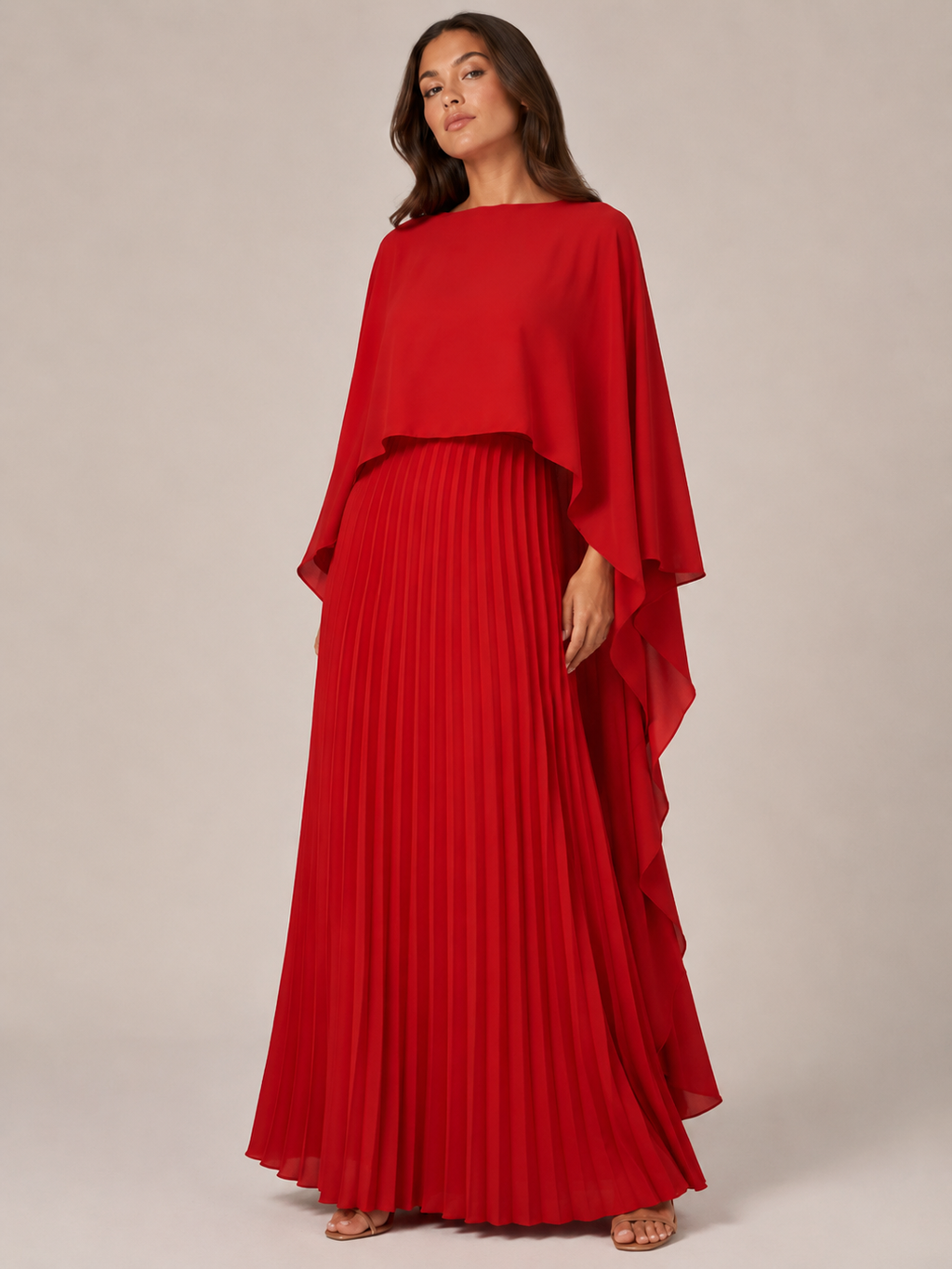 Giselanne - Maxi-jurk met Vleermuismouwen en Tailleaccent