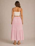 Pandora - Dames Boho Maxi-rok Met Volantlagen En Elastische Taille