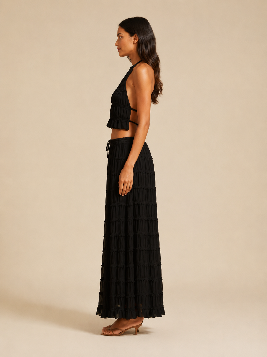 Quinara - 2-Delige Haltertop En Lange Rok Set