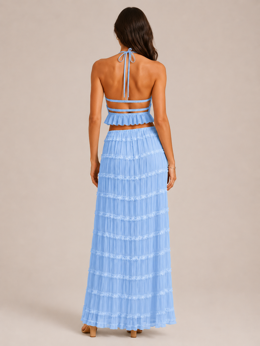 Quinara - 2-Delige Haltertop En Lange Rok Set