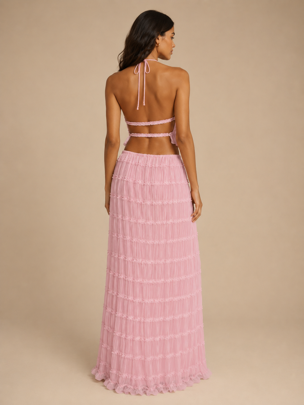 Quinara - 2-Delige Haltertop En Lange Rok Set