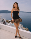 Faya - Mini-jurk Met Luipaardprint En Volumineuze Rok