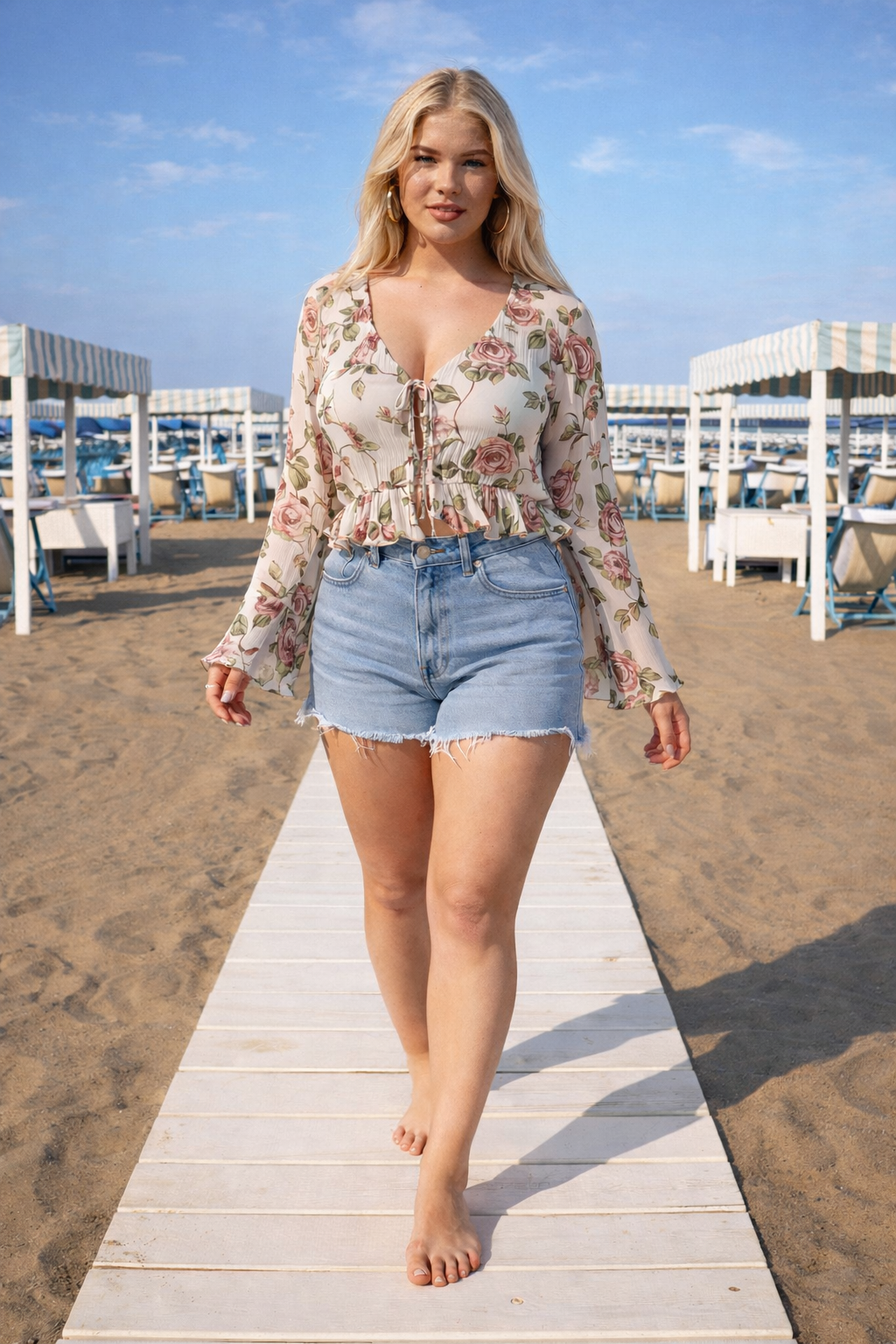Colene – Rode Dames Blouse Met Volants