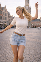 Cira – Witte Dames Tibtop Met Aangesloten Pasvorm