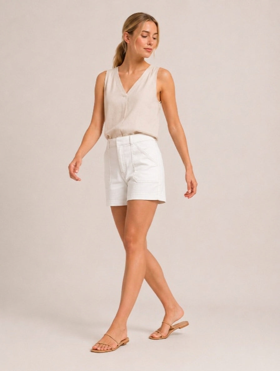 Tameris - Dames stretchshort met lage taille en rechte pijpen