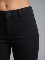 Prudencia - Zwarte Dames Capri-broek Met Elastische Taille