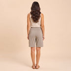 Ruby - Dames bermuda shorts met middelhoge taille en zakken