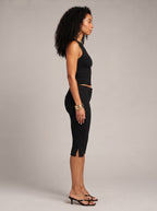 Prudencia - Zwarte Dames Capri-broek Met Elastische Taille