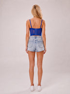 Jolien - Mesh Bustier Top met Beugelcups en Verstelbare Bandjes