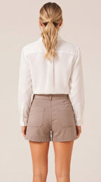 Tameris - Dames stretchshort met lage taille en rechte pijpen