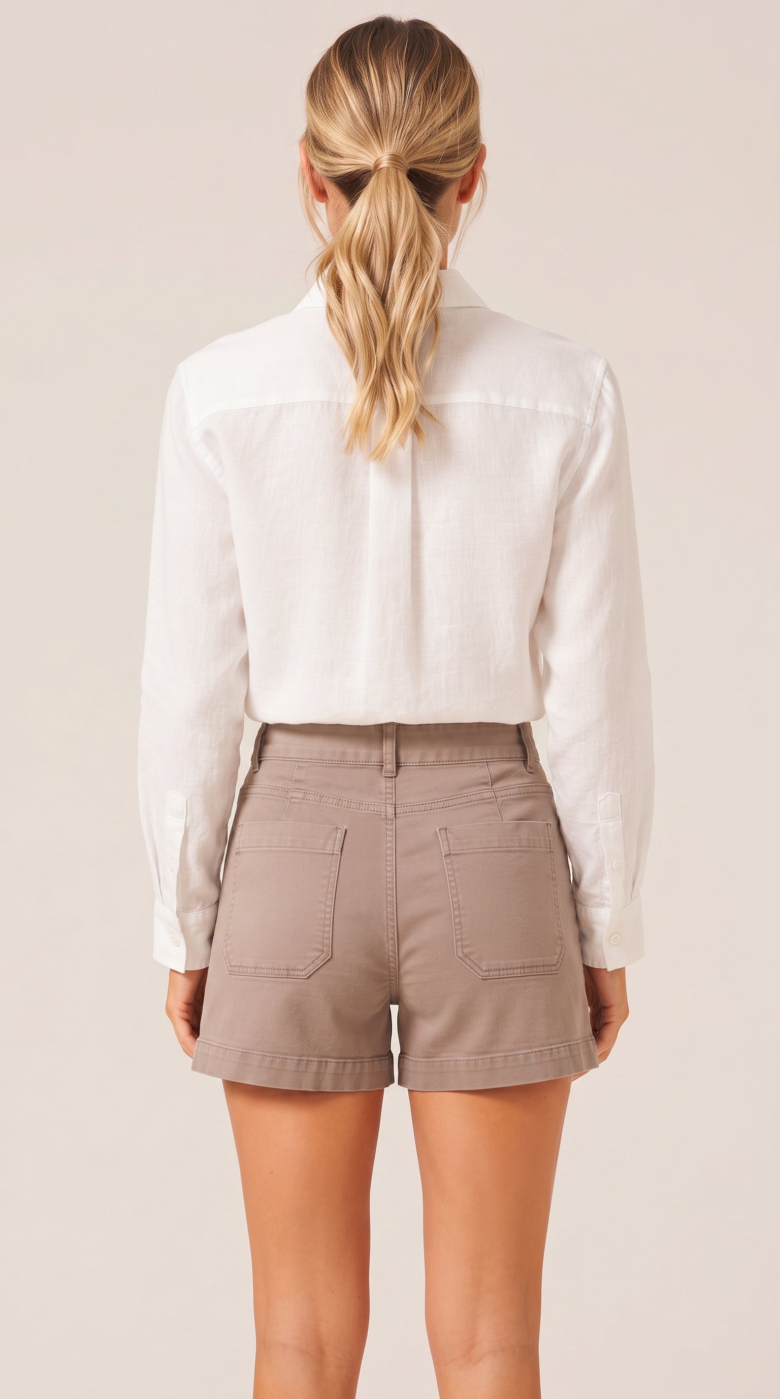 Tameris - Dames stretchshort met lage taille en rechte pijpen