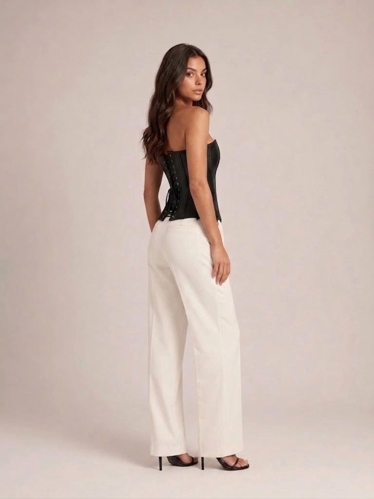 Rania - Dames Strapless Mesh Corset Top