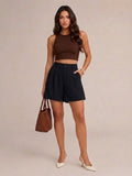 Pierina - Dames bermudashort met rechte pijpen en lichte stretch