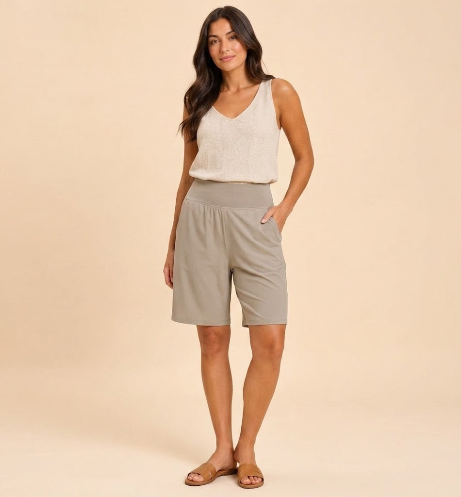 Ruby - Dames bermuda shorts met middelhoge taille en zakken